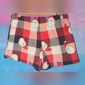 Kohl's Red and Black Plaid Santa Shorts Girls Size XL 14/16